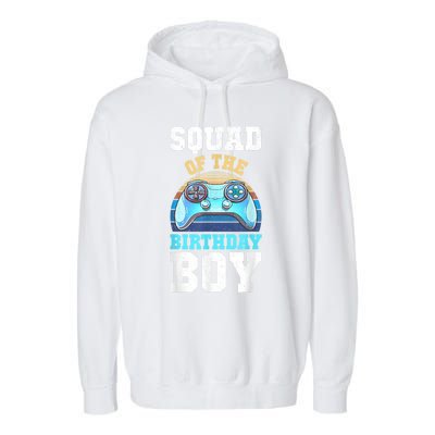 Squad Of The Birthday Boy Matching Video Gamer Birthday Garment-Dyed Fleece Hoodie