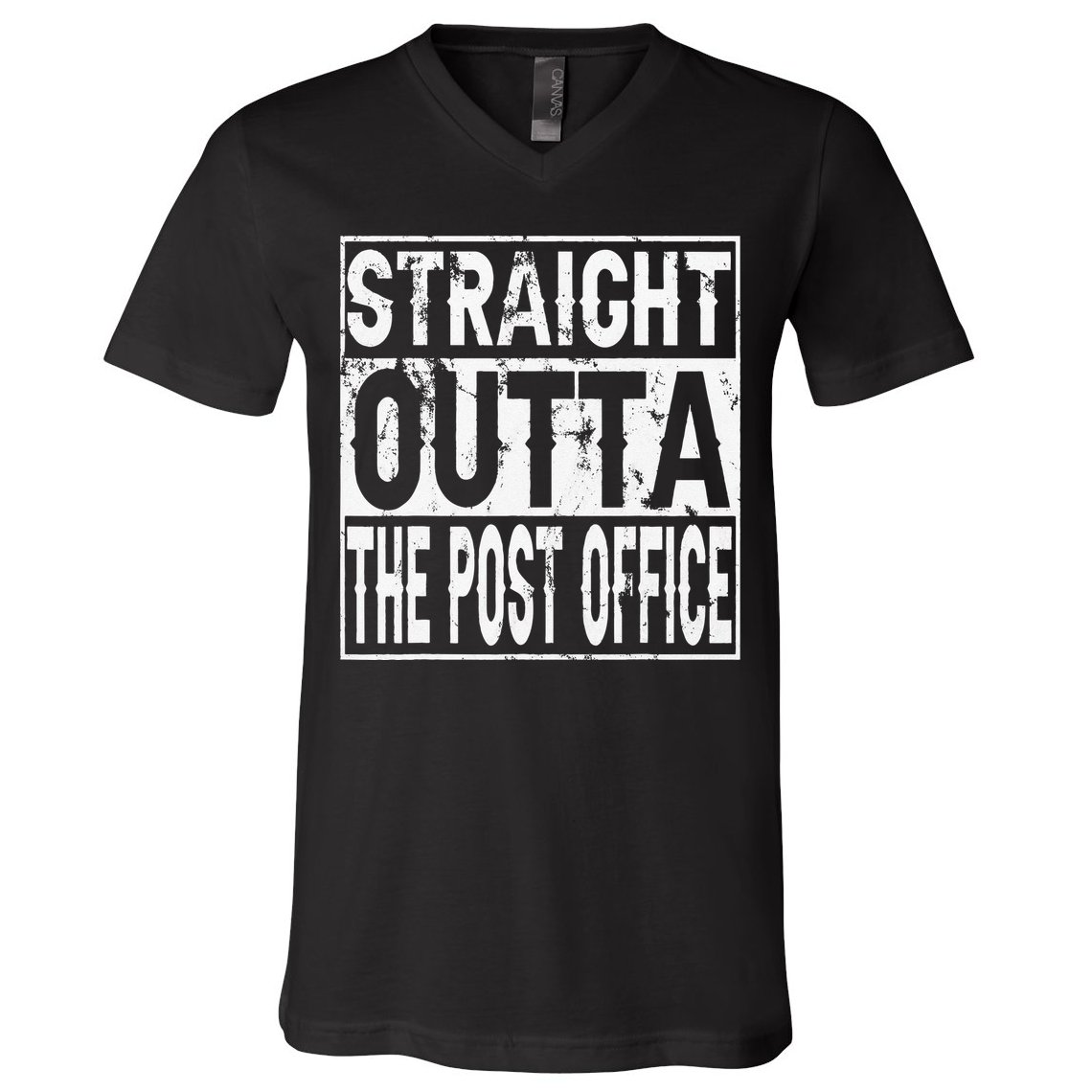 Straight Outta The Post Office Funny Postal Worker V-Neck T-Shirt