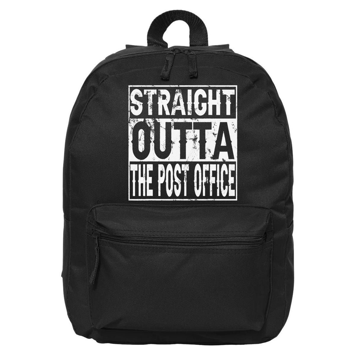 Straight Outta The Post Office Funny Postal Worker 16 in Basic Backpack