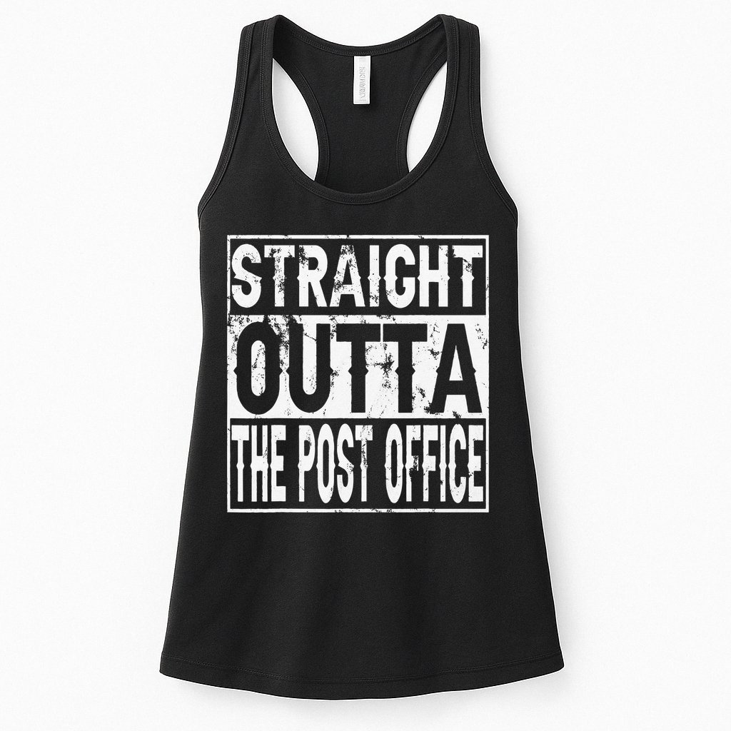 Straight Outta The Post Office Funny Postal Worker Womens Tank Top