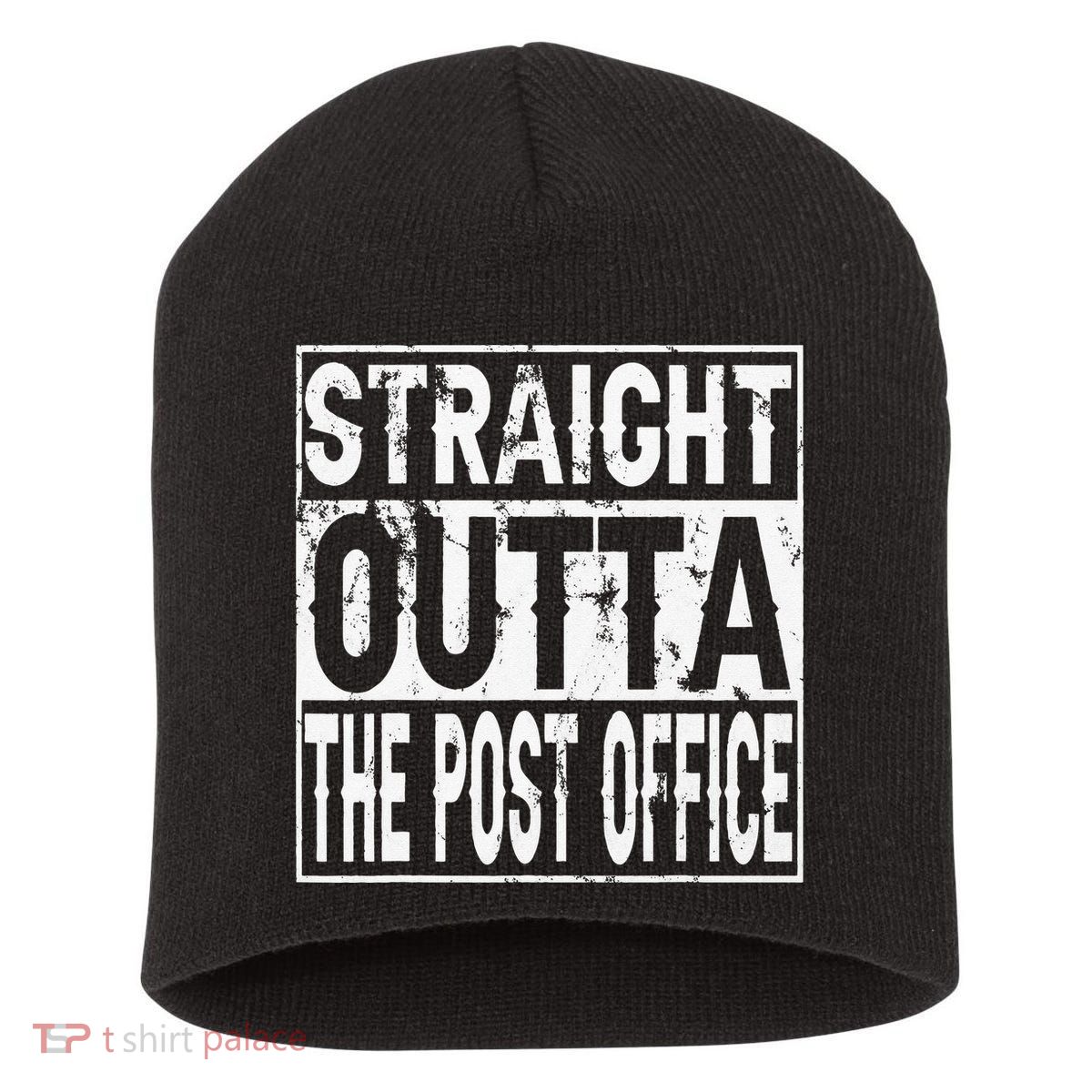 Straight Outta The Post Office Funny Postal Worker Short Acrylic Beanie