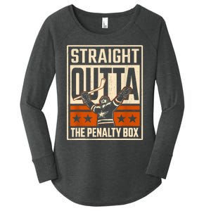 Straight Outta The Penalty Box Funny Hockey Player Fan Lover Women's Perfect Tri Tunic Long Sleeve Shirt