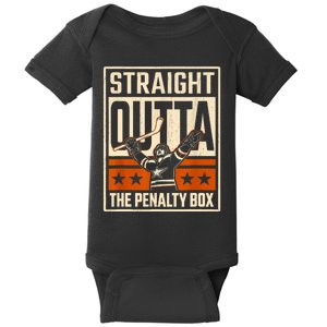 Straight Outta The Penalty Box Funny Hockey Player Fan Lover Baby Bodysuit