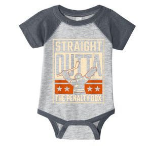 Straight Outta The Penalty Box Funny Hockey Player Fan Lover Infant Baby Jersey Bodysuit