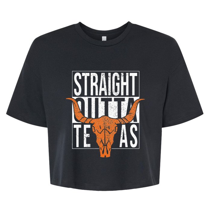 Straight Outta Texas 1845 For Proud Texans Bella+Canvas Jersey Crop Tee