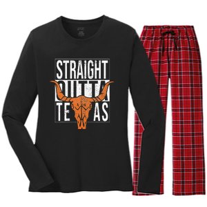 Straight Outta Texas 1845 For Proud Texans Women's Long Sleeve Flannel Pajama Set 