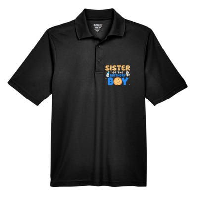 Sister Of The Birthday Boy Milk And Cookies 1st Birthday Men's Origin Performance Pique Polo