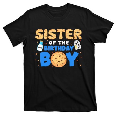 Sister Of The Birthday Boy Milk And Cookies 1st Birthday T-Shirt