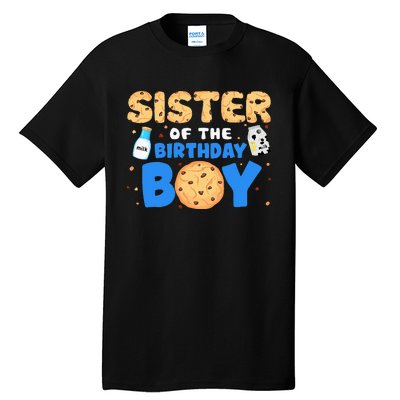 Sister Of The Birthday Boy Milk And Cookies 1st Birthday Tall T-Shirt