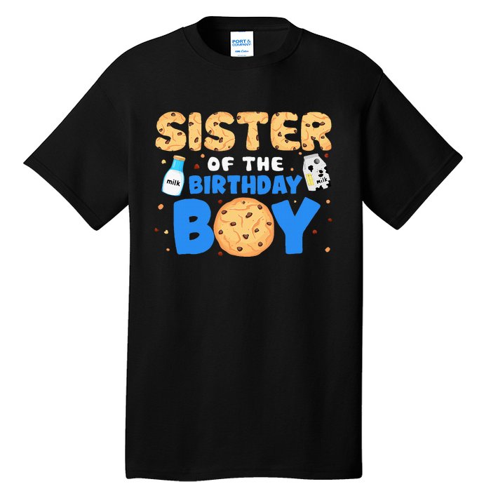 Sister Of The Birthday Boy Milk And Cookies 1st Birthday Tall T-Shirt