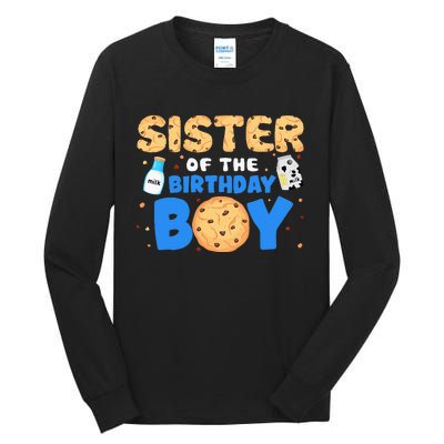 Sister Of The Birthday Boy Milk And Cookies 1st Birthday Tall Long Sleeve T-Shirt