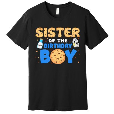 Sister Of The Birthday Boy Milk And Cookies 1st Birthday Premium T-Shirt