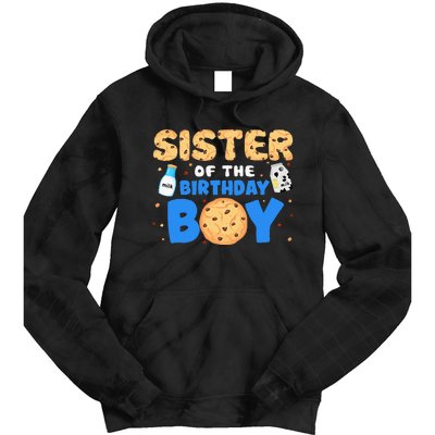 Sister Of The Birthday Boy Milk And Cookies 1st Birthday Tie Dye Hoodie