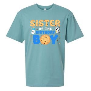 Sister Of The Birthday Boy Milk And Cookies 1st Birthday Sueded Cloud Jersey T-Shirt