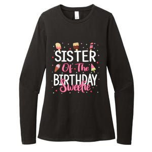 Sister Of The Birthday Sweetie Girl Ice Cream Theme Party Womens CVC Long Sleeve Shirt