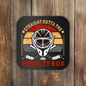 Straight Outta The Penalty Box Funny Hockey Design For Coaster