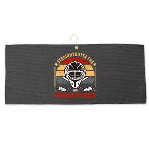 Straight Outta The Penalty Box Funny Hockey Design For Large Microfiber Waffle Golf Towel