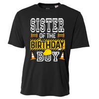 Sister of the Birthday  Construction Birthday Party Hat Cooling Performance Crew T-Shirt