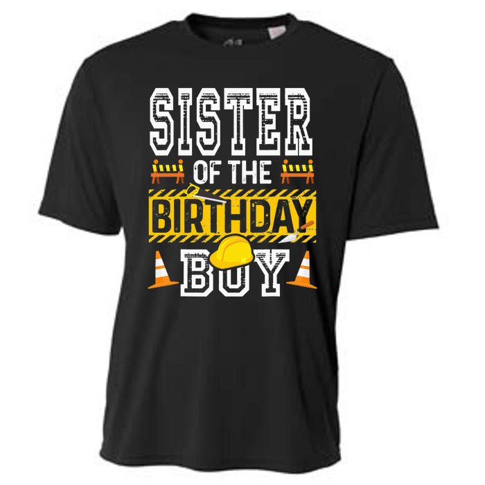 Sister of the Birthday  Construction Birthday Party Hat Cooling Performance Crew T-Shirt