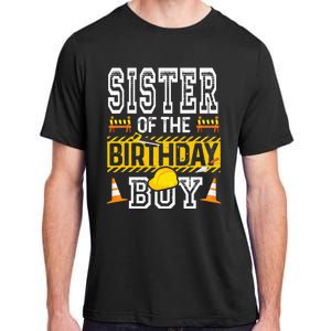 Sister of the Birthday  Construction Birthday Party Hat Adult ChromaSoft Performance T-Shirt