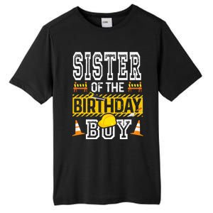 Sister of the Birthday  Construction Birthday Party Hat Tall Fusion ChromaSoft Performance T-Shirt