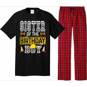 Sister of the Birthday  Construction Birthday Party Hat Pajama Set