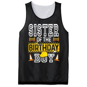 Sister of the Birthday  Construction Birthday Party Hat Mesh Reversible Basketball Jersey Tank