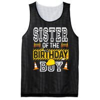 Sister of the Birthday  Construction Birthday Party Hat Mesh Reversible Basketball Jersey Tank