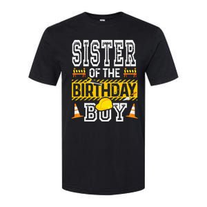 Sister of the Birthday  Construction Birthday Party Hat Softstyle CVC T-Shirt