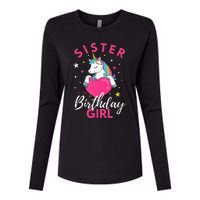 Sister Of The Birthday  Sibling Unicorn Birthday Womens Cotton Relaxed Long Sleeve T-Shirt