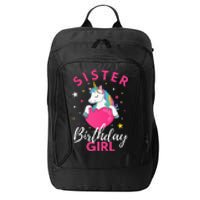 Sister Of The Birthday  Sibling Unicorn Birthday City Backpack