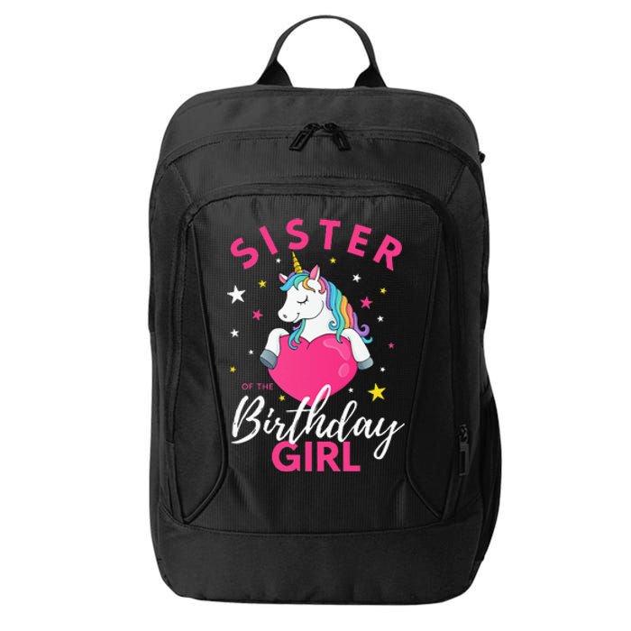 Sister Of The Birthday  Sibling Unicorn Birthday City Backpack