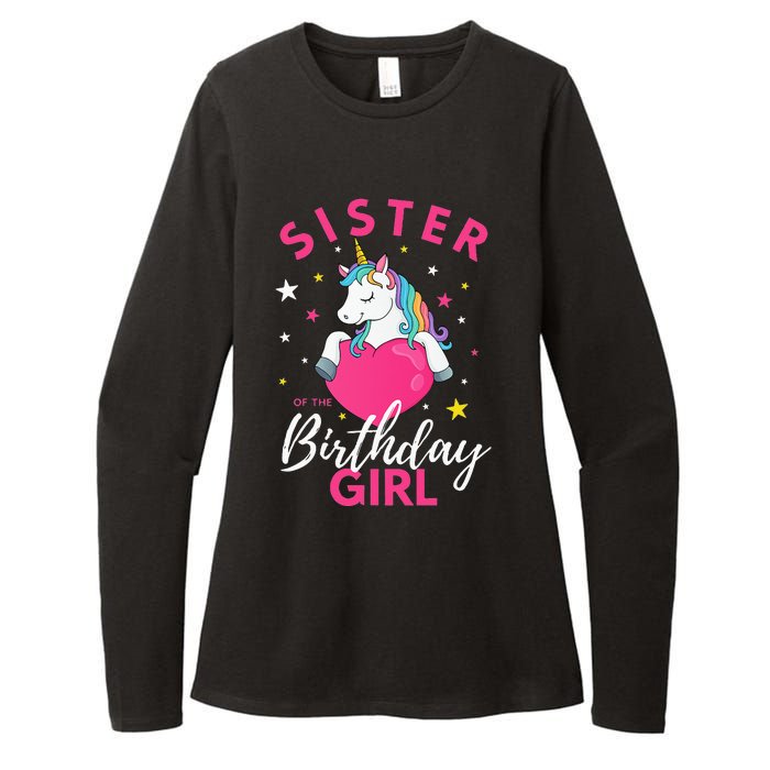 Sister Of The Birthday  Sibling Unicorn Birthday Womens CVC Long Sleeve Shirt