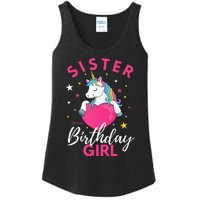 Sister Of The Birthday  Sibling Unicorn Birthday Ladies Essential Tank