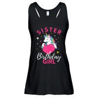 Sister Of The Birthday  Sibling Unicorn Birthday Ladies Essential Flowy Tank