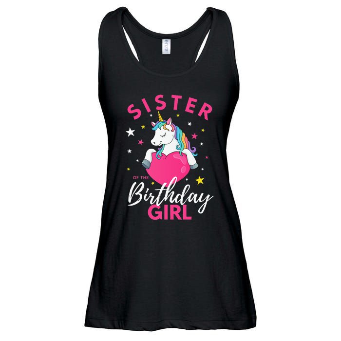 Sister Of The Birthday  Sibling Unicorn Birthday Ladies Essential Flowy Tank