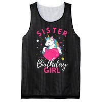 Sister Of The Birthday  Sibling Unicorn Birthday Mesh Reversible Basketball Jersey Tank