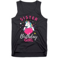 Sister Of The Birthday  Sibling Unicorn Birthday Tank Top