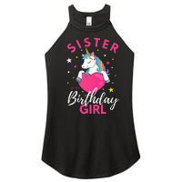 Sister Of The Birthday  Sibling Unicorn Birthday Women's Perfect Tri Rocker Tank