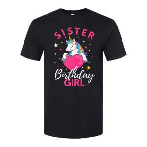 Sister Of The Birthday  Sibling Unicorn Birthday Softstyle CVC T-Shirt