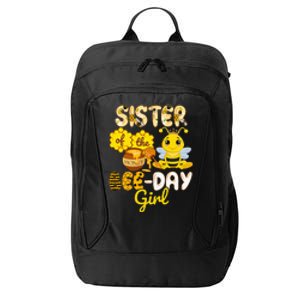 Sister Of The Bee Day Girl Funny Bee Birthday Party City Backpack