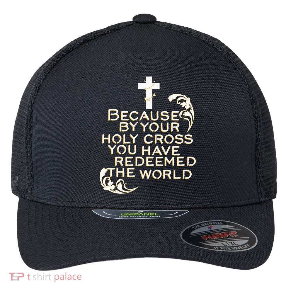 Stations of the Cross Jesus Holy Week Lent Easter Catholic Flexfit Unipanel Trucker Cap