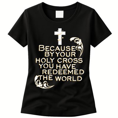 Stations of the Cross Jesus Holy Week Lent Easter Catholic Womens T-Shirt