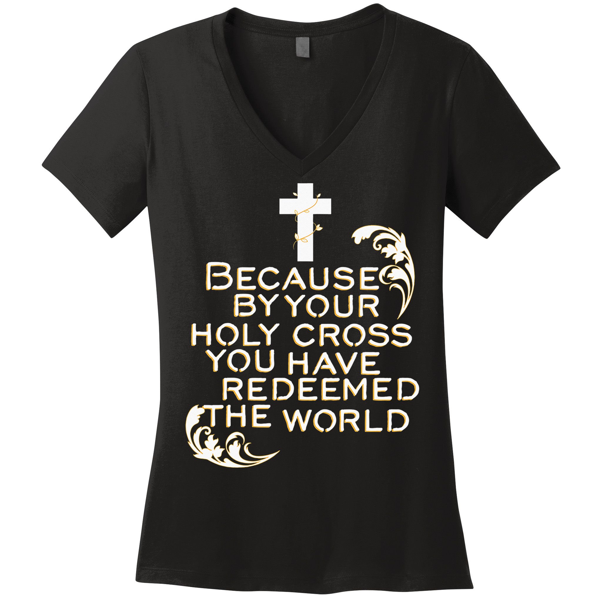 Stations of the Cross Jesus Holy Week Lent Easter Catholic Women's V-Neck T-Shirt