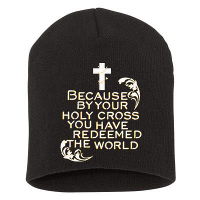 Stations of the Cross Jesus Holy Week Lent Easter Catholic Short Acrylic Beanie