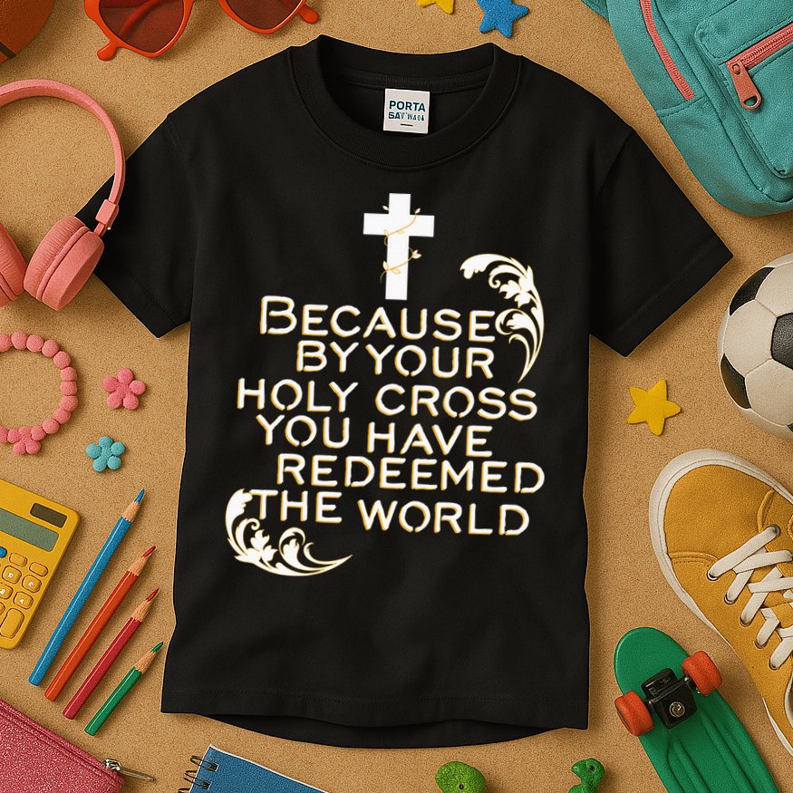 Stations of the Cross Jesus Holy Week Lent Easter Catholic Kids T-Shirt