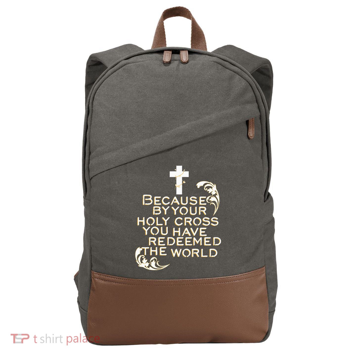 Stations of the Cross Jesus Holy Week Lent Easter Catholic Cotton Canvas Backpack