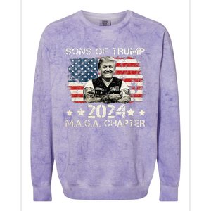 Sons Of Trump Maga Chapter 2024 Colorblast Crewneck Sweatshirt