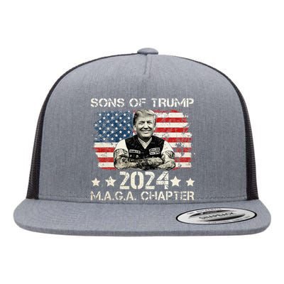 Sons Of Trump Maga Chapter 2024 Flat Bill Trucker Hat