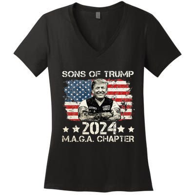 Sons Of Trump Maga Chapter 2024 Women's V-Neck T-Shirt